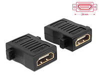 Перехідник моніторний Lucom HDMI F F (адаптер) прямий з кріпленням L28mm чорний (62.01.3193) ET, код: 7455280