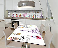 Наклейка 3Д виниловая на стол Zatarga «Французский десерт» 650х1200 мм для домов, квартир, ст IN, код: 6441842