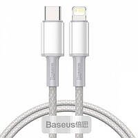 Кабель Baseus High Density Braided Type-C to Lightning PD 20W (1m) (білий) ET, код: 8327959