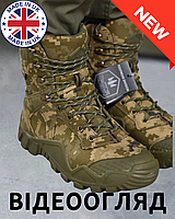 Якісне тактичне військове взуття піксель PREDATOR водонепронекні штурмові черевики демісезонні високі берці