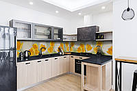 Наклейка на скинали Zatarga на кухню «Желтые Тюльпаны» 600х3000 мм виниловая 3Д наклейка кухо IN, код: 5867157