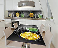 Наклейка 3Д виниловая на стол Zatarga «Цитрус в разрезе» 600х1200 мм для домов, квартир, стол IN, код: 6442287