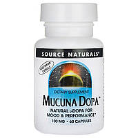 Мукуна пекуча Source Naturals Mucuna Dopa 60 капсул (SN2191) ET, код: 1772437