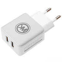 Комлект зарядного устройства WK WP-U11i Blanc Smart Charge 2.1A 2USB USB Lightning 220V EU Бе ES, код: 8405176