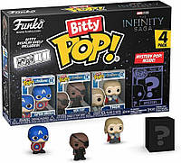 Фігурки Funko Bitty Marvel Captain America, Nick Fury, Thor (4-Pack) фанко Марвел Капітан Америка Нік Ф'юрі