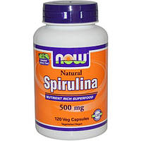 Спирулина NOW Foods Spirulina 500 mg 120 Veg Caps ET, код: 7518567