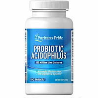 Пробиотик Puritan's Pride Probiotic Acidophilus Complex 100 Caps ET, код: 7518898