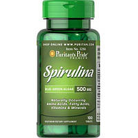 Спирулина Puritan's Pride Spirulina 500 mg 100 Tabs ET, код: 7518922