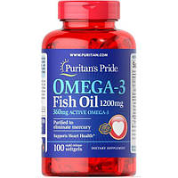 Омега 3 Puritan's Pride Omega-3 Fish Oil 1200 mg 100 Softgels KM, код: 7518889