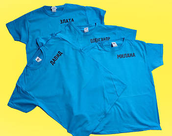 Блакитне поло з друком