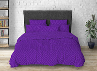 Комплект постельного белья полуторный Фиолетовый ромб Бязь голд люкс