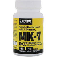 Витамин K Jarrow Formulas MK-7 Vitamin K2 as MK-7 90 mcg 60 Softgels ET, код: 7525154