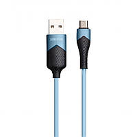 Кабель Borofone BU19 Led Streamer USB - microUSB 2.4A Max 1.2 m Синий EM, код: 7677309