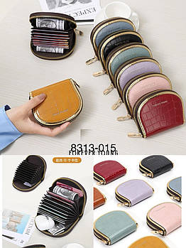 Гаманець візитниця жіноча під крокодила на блискавці у різних кольорах зі штучної шкіри Vi