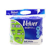 Туалетная бумага Velvet Soft White Eco Roll 48 рул 3 слоя 300 отрывов ML, код: 8080209