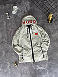 Чоловіча куртка вітровка HUGO BOSS M1857 сіра, фото 9