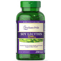 Лецитин Puritan's Pride Soy Lecithin 1200 mg 250 Softgels TH, код: 7518920