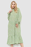 Платье свободного кроя с цветочным принтом оливковый 204R201 Ager S-M KM, код: 8227836