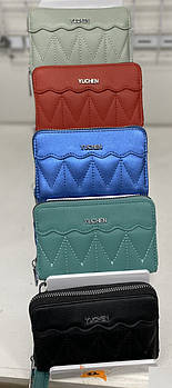 Гаманець жіночий стьобаний на блискавці в різних кольорах зі штучної шкіри Vi