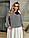 Костюм спідниця з блузоном, стильний спідничний костюм батал, модний костюм батал, фото 2