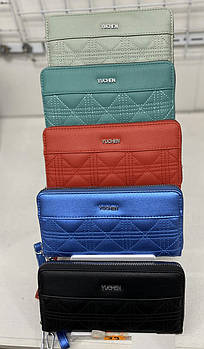 Гаманець жіночий стьобаний на блискавці в різних кольорах зі штучної шкіри Vi