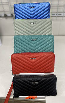 Гаманець жіночий стьобаний на блискавці в різних кольорах зі штучної шкіри Vi