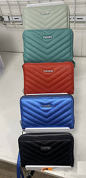 Гаманець жіночий прямокутний стьобаний на блискавці в різних кольорах зі штучної шкіри Vi