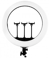 Світлодіодна кільцева LED-лампа HQ-21N з 3 кріпленнями та пультом ДК освітлювальний прилад QAZ