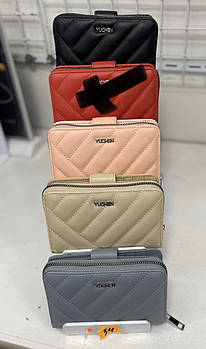 Гаманець жіночий прямокутний стьобаний на блискавці в різних кольорах зі штучної шкіри Vi