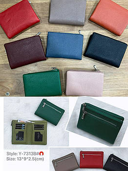 Гаманець жіночий прямокутний 13*9 см на блискавці в різних кольорах зі штучної шкіри Vi