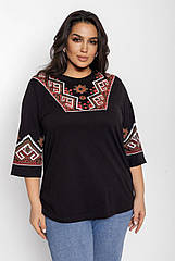 Блуза 3/4 вишиванка жіноча батал 48-56 рр рушник