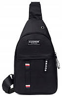 Тканевая мужская сумка слинг Fashion Instinct Черный (7714492717294) SM, код: 7830112