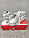 Кросівки Nike Air Jordan 1 Mid Light Smoke Gray Чоловічі 41-45, фото 3