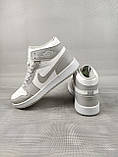 Кросівки Nike Air Jordan 1 Mid Light Smoke Gray Чоловічі 41-45, фото 6