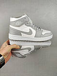 Кросівки Nike Air Jordan 1 Mid Light Smoke Gray Чоловічі 41-45, фото 9