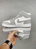 Кросівки Nike Air Jordan 1 Mid Light Smoke Gray Чоловічі 41-45, фото 10