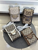 Женская сумка для телефона Gucci кожаная