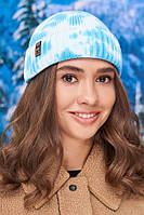 Короткая шапка в расцветке тай-дай Braxton голубой 56-59 ET, код: 6635311
