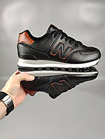 Кроссовки мужские New Balance 574 Leather Black&Brown 42