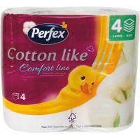 Туалетний папір Perfex Cotton Like Comfort Line 4 шари 4 рулони (8606108597934)