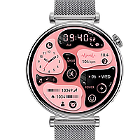Смарт часы SENBONO HK 41 Silver 1,32" умные чаы женские с GPS