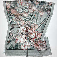 Классический весенний шарф палантин с классическим рисунком. Женский хлопковый турецкий шарф Серый