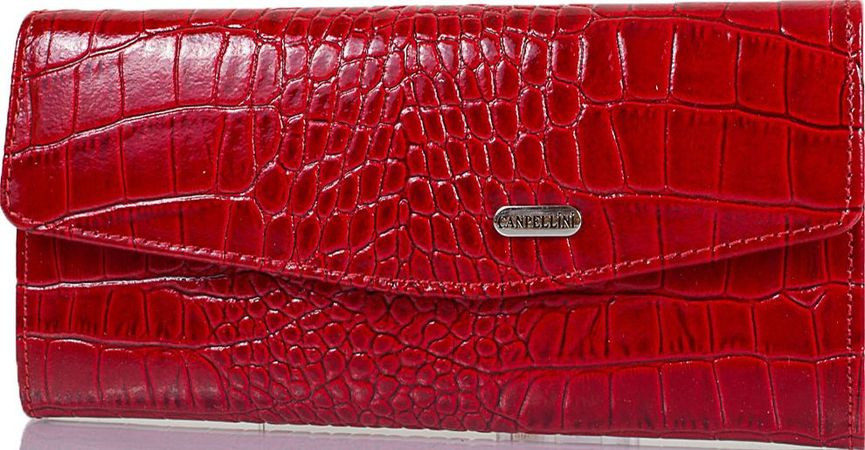 Женский кожаный кошелек с тиснением под кожу крокодила CANPELLINI SHI2029-142 красный