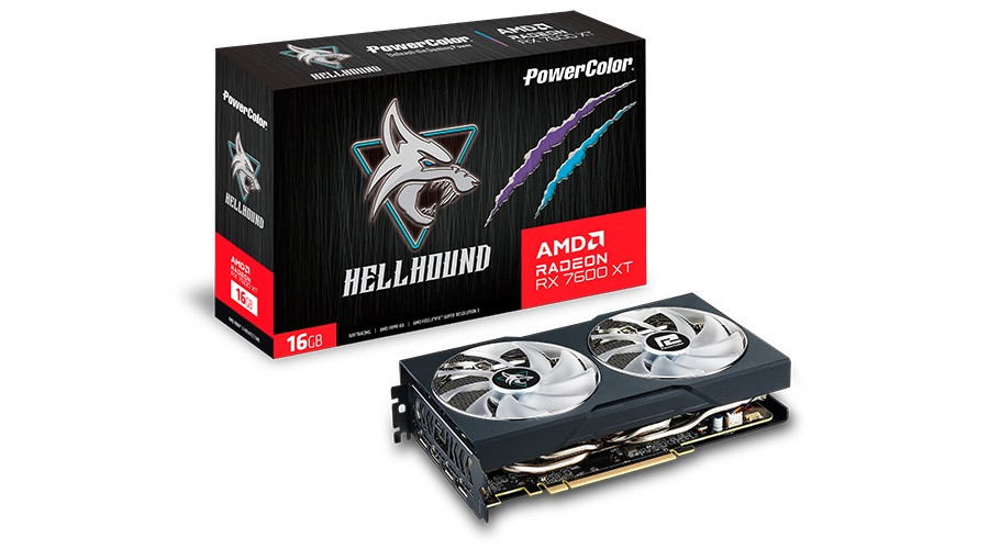 Видеокарта AMD Radeon RX 7600 XT 16GB GDDR6 Hellhound OC PowerColor (RX 7600 XT 16G-L/OC)