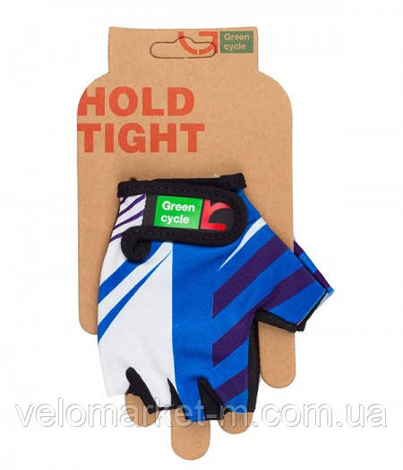 Рукавички Green Cycle NC-2528-2015 Kids без пальців біло-сині