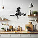 Картина лофт, настінний декор для дому "Відьма на мітлі", декоративне панно 20x25 см, фото 5