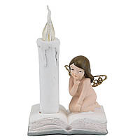 Фигурка декоративная Ангел со свечкой Lefard AL113225 Розовый KB, код: 6917891