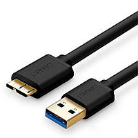 Кабель UGREEN US130 USB 3.0 A Male to Micro USB 3.0 Type B Male Cable 1m (Black) (UGR-10841) trs