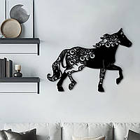 Декор в комнату, современная картина на стену "Лошадь в поле", стиль лофт 25x20 см