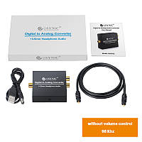 Neoteck Цифро аналоговий аудіоконвертер 96 кГц RCA L/R 3,5 декодер звуку оптичного в аналоговий ESY117